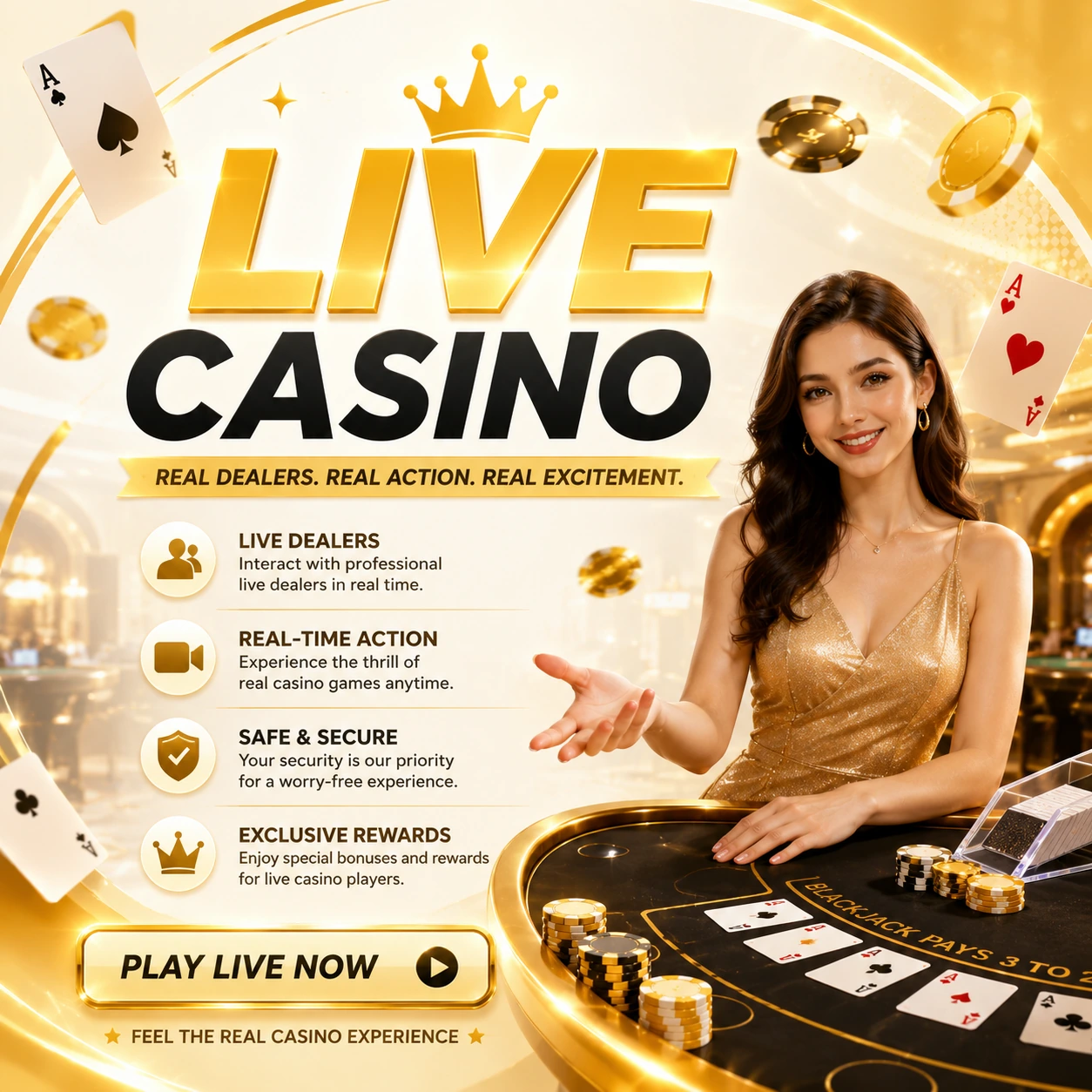 LIVEBET777 live casino dealer table artwork